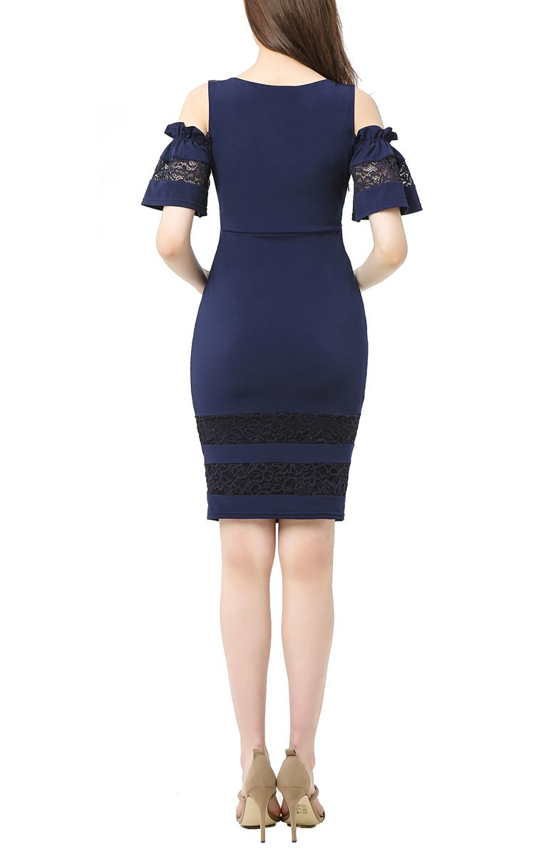 Kimi and Kai Marissa Cold Shoulder Maternity Sheath Dress, Alternate, color, 