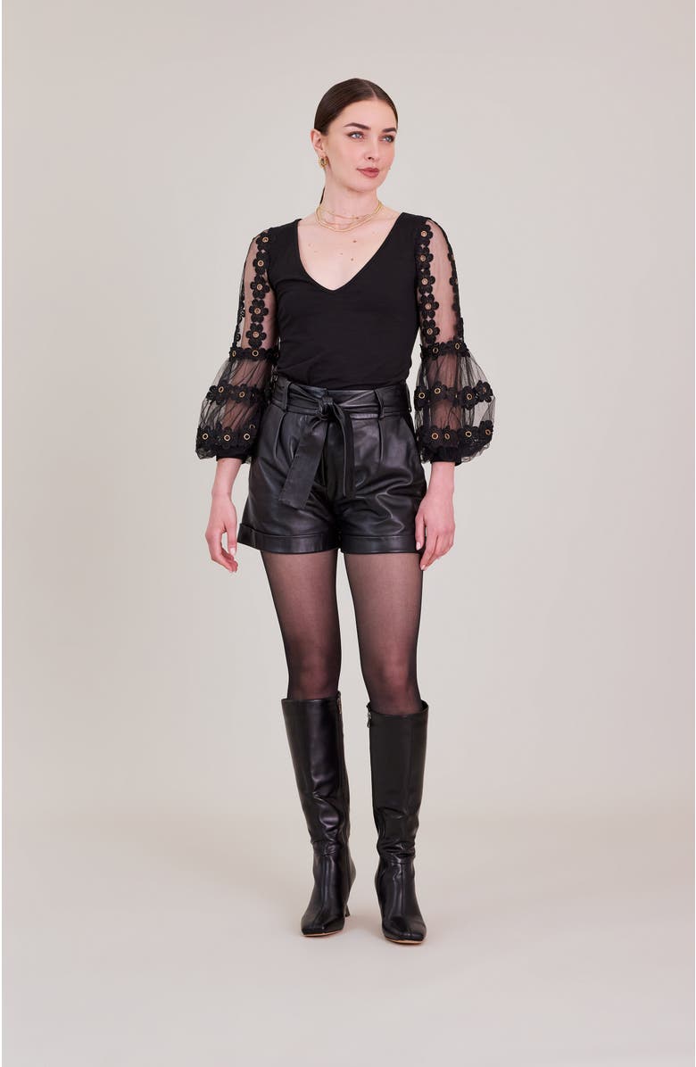 Anne Fontaine Munira Top, Alternate, color, Black