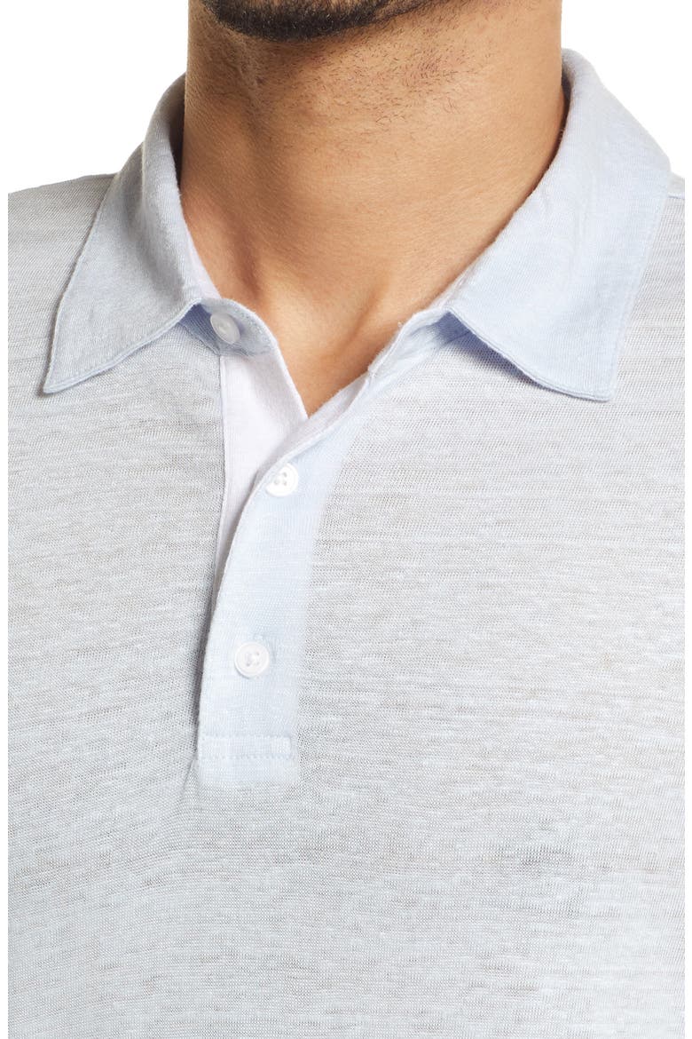 Linen Polo Shirt, Alternate, color, LUCENT BLUE