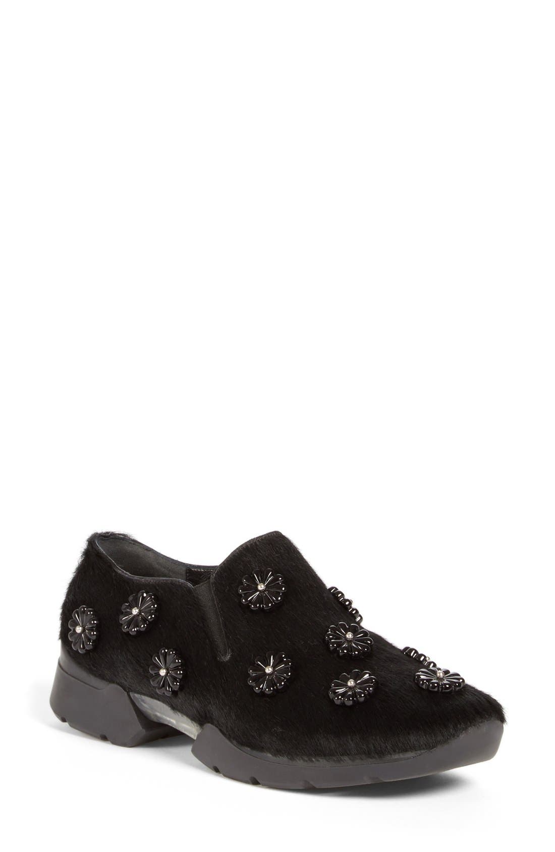 Simone Rocha Embellished Calf Hair Sneaker, Main, color, 