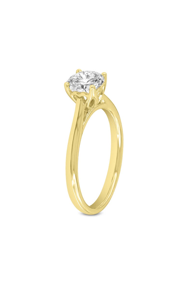 Neli 14K Yellow Gold Round Shape Lab Grown Diamond Solitaire Ring - 1 Ct, Alternate, color, 14K Yellow Gold