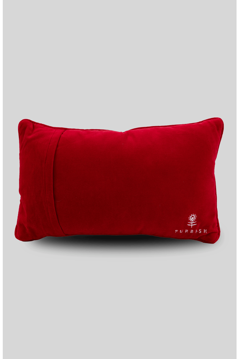 God Testing Me Needlepoint Pillow, Alternate, color, Red