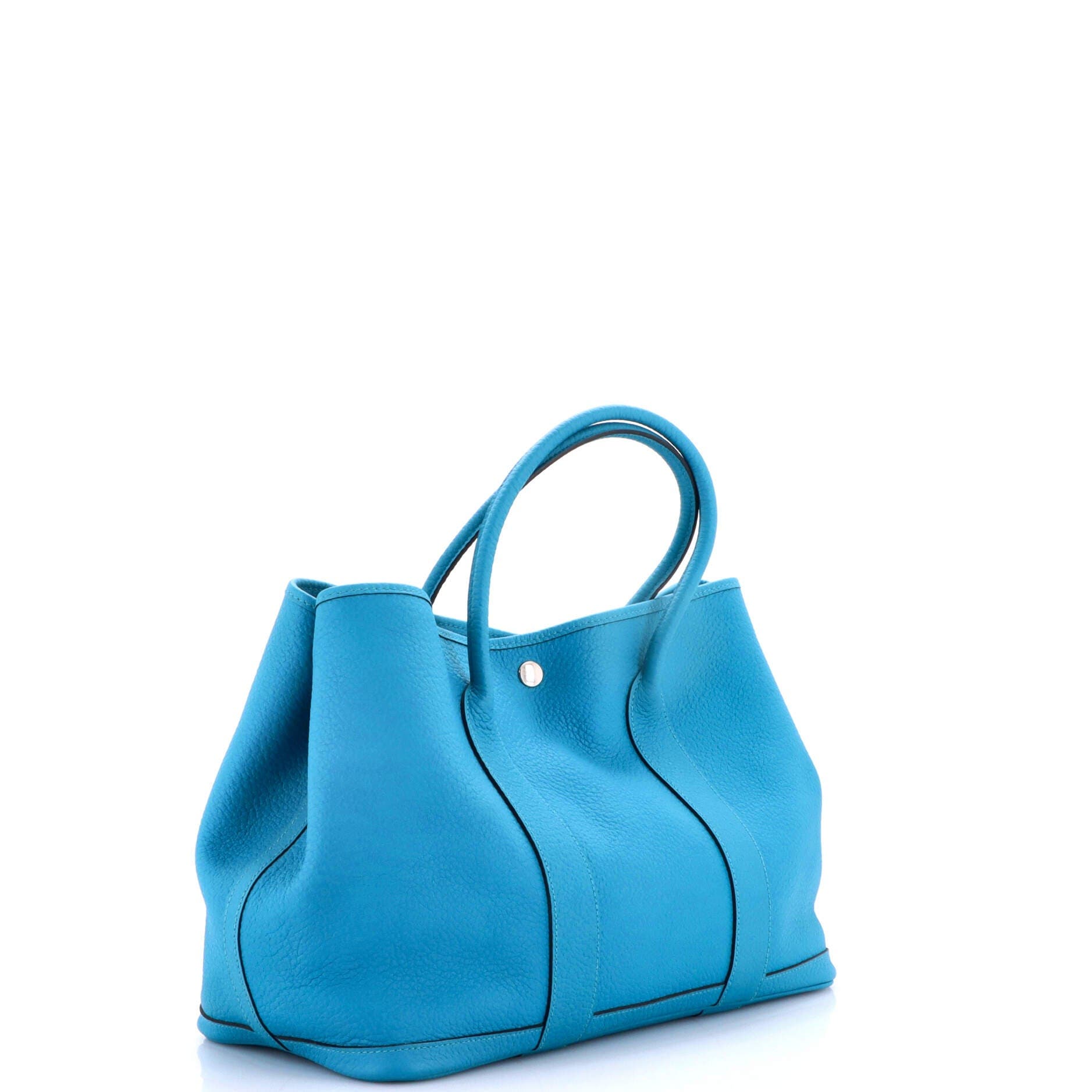 Pre-Owned Hermes Garden Party Tote Leather 36, Alternate, color, Turquoise