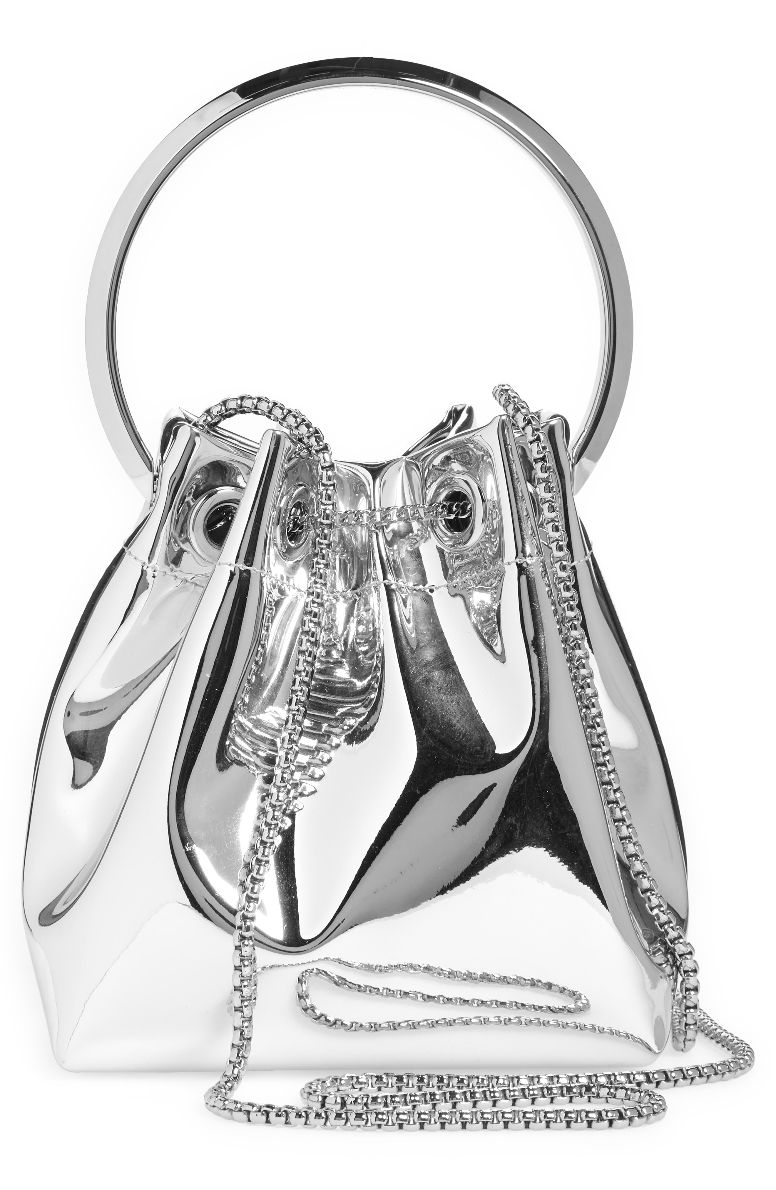 Jimmy Choo Bon Bon Mirror Fabric Top Handle Bag, Alternate, color, 