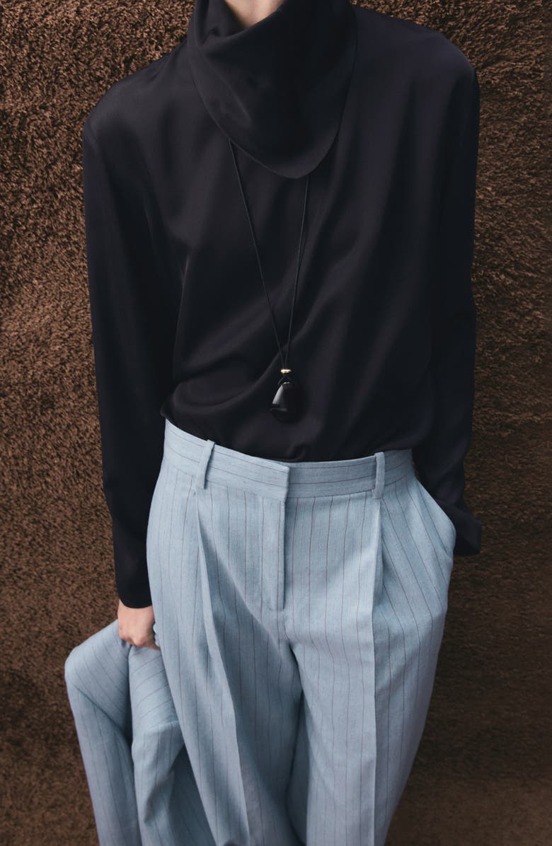 MANGO Pleated Pinstripe Suit Pants, Alternate, color, 