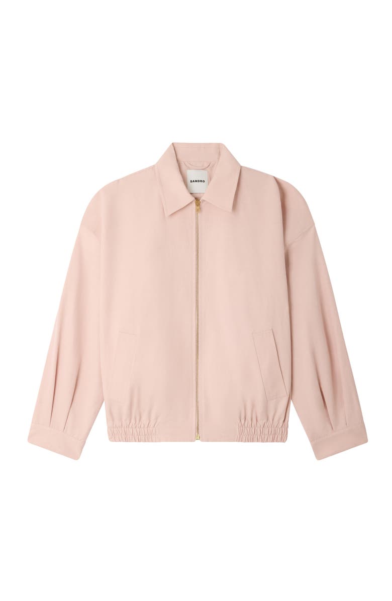 SANDRO Cotton and linen jacket, Alternate, color, Pink