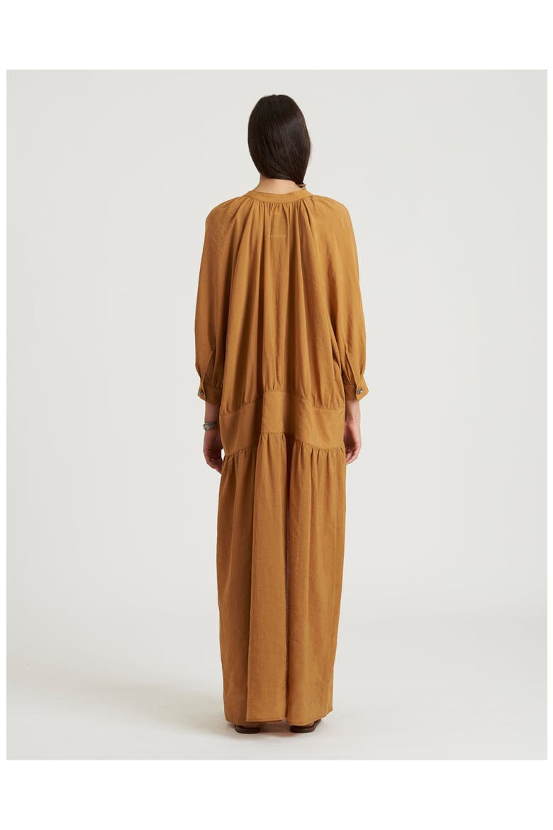 Maxi Korean Collar Linen Dress, Alternate, color, Ecru