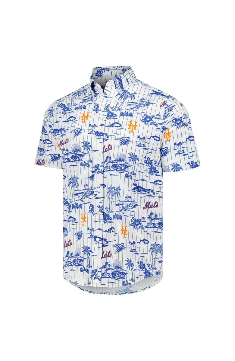 Reyn Spooner Men's Reyn Spooner White New York Mets Kekai Button-Down Shirt, Alternate, color, 