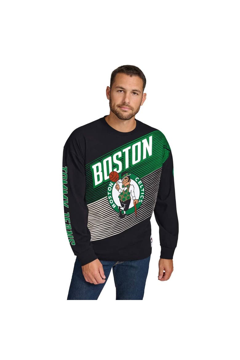 Men's Tommy Jeans Black Boston Celtics Lucas Long Sleeve T-Shirt, Alternate, color, Black