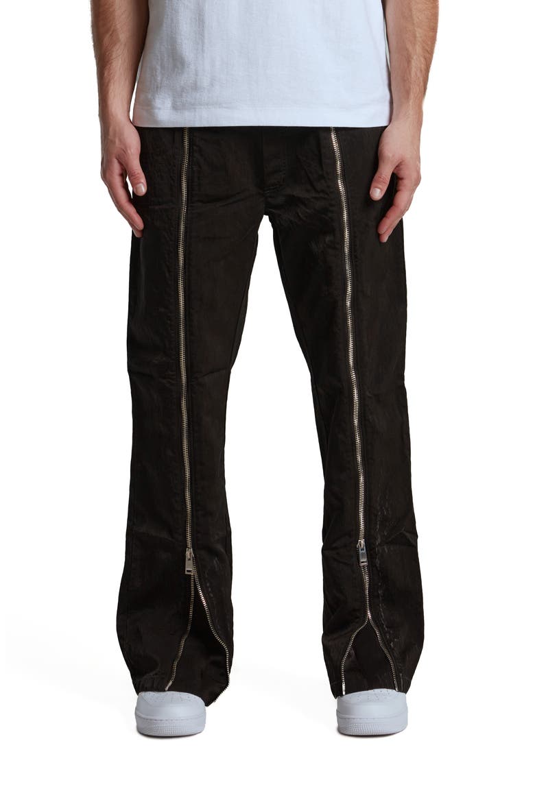 Zip Detail Woven Track Pants, Main, color, BLACK