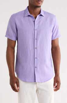 Davis Short Sleeve Linen Blend Button-Up Shirt