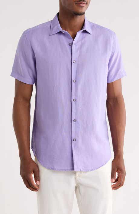 Davis Short Sleeve Linen Blend Button-Up Shirt