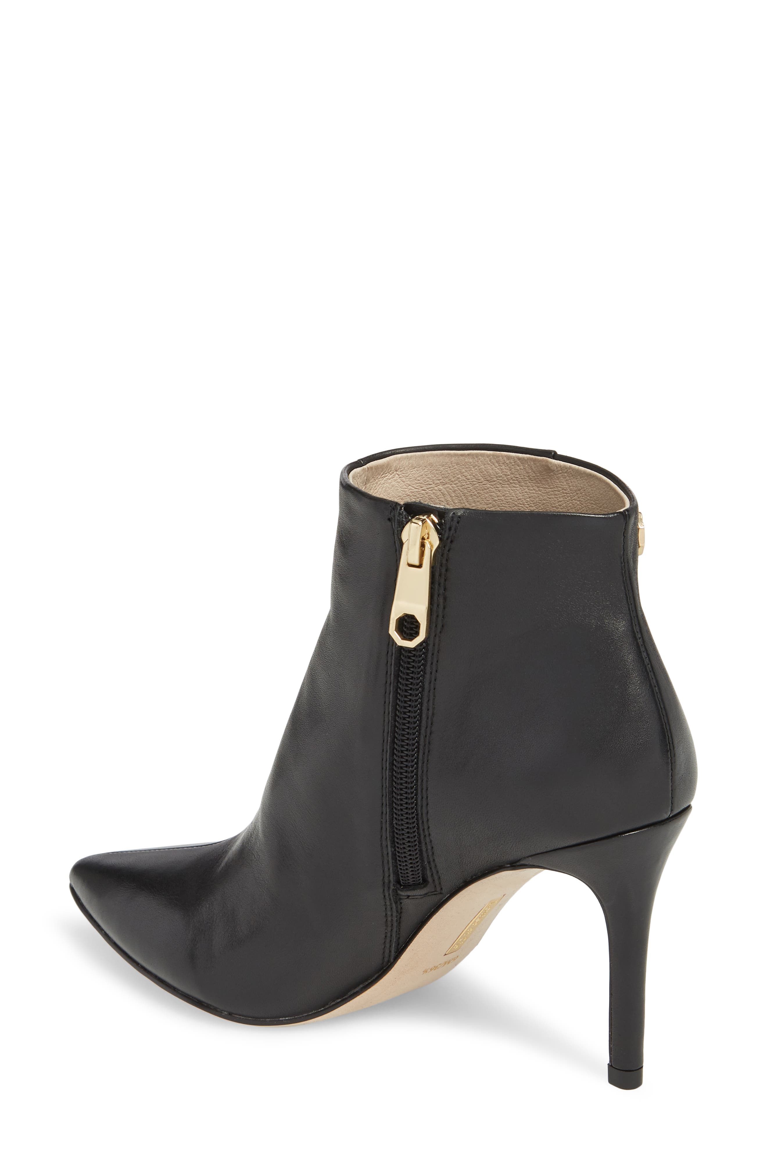 Sonya Pointy Toe Bootie, Alternate, color, BLACK LEATHER