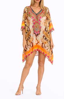 RANEES Snake Embossed Print Poncho