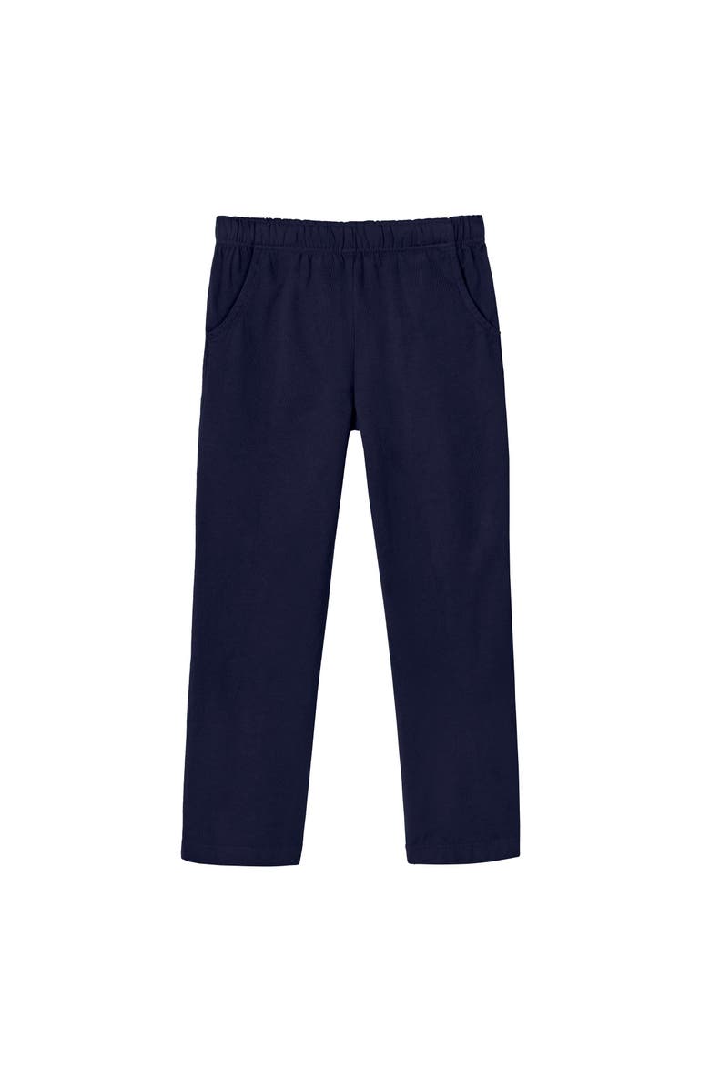 CITY THREADS Girls Soft Cotton UPF 50+ Jersey Pocket Pants, Main, color, Navy