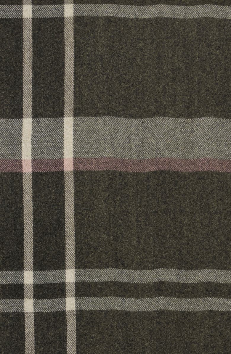 BCBG Plaid Reversible Scarf, Alternate, color, Olive Multi