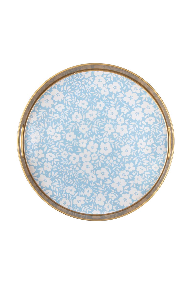 Royal Floral Plastic Serving Tray Ceramic Blue, Main, color, Blue