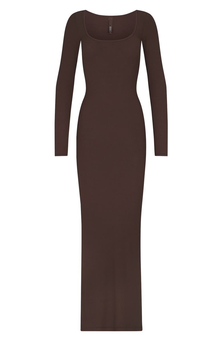 SKIMS Soft Lounge Long Sleeve Dress, Alternate, color, Cocoa