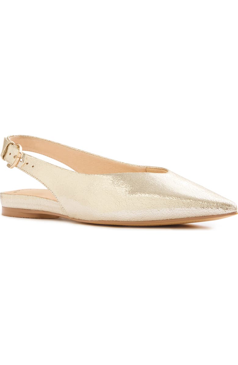 FRANKIE4 Luna Pointed Toe Slingback Flat, Main, color, Gold
