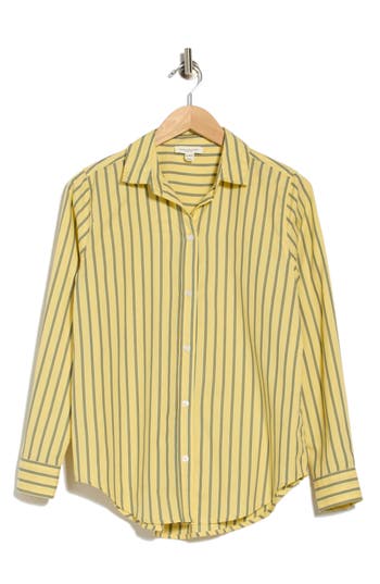 Beachlunchlounge Belly Cotton Shirt In Lemon Glow