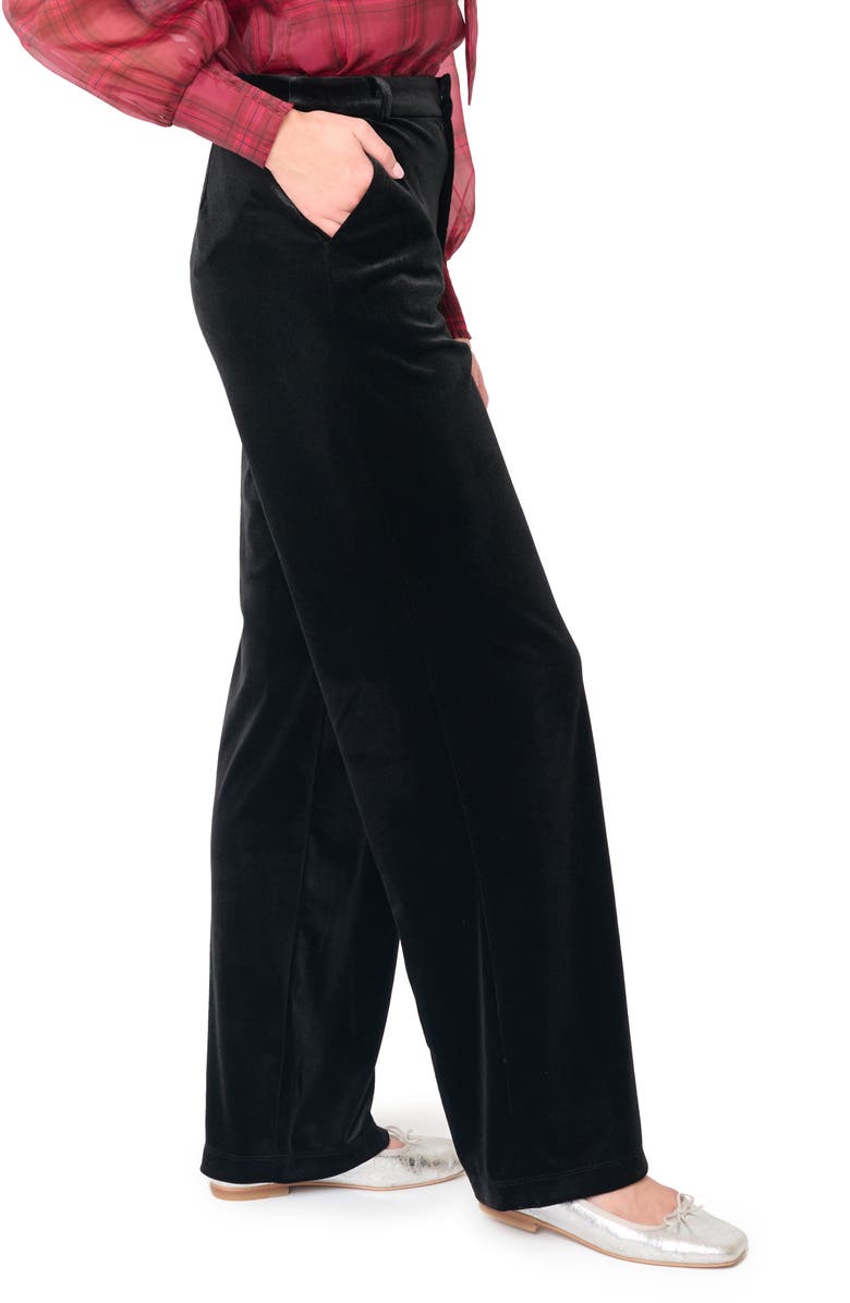 GIBSONLOOK Lindsey Velvet Wide Leg Pants, Alternate, color, Black