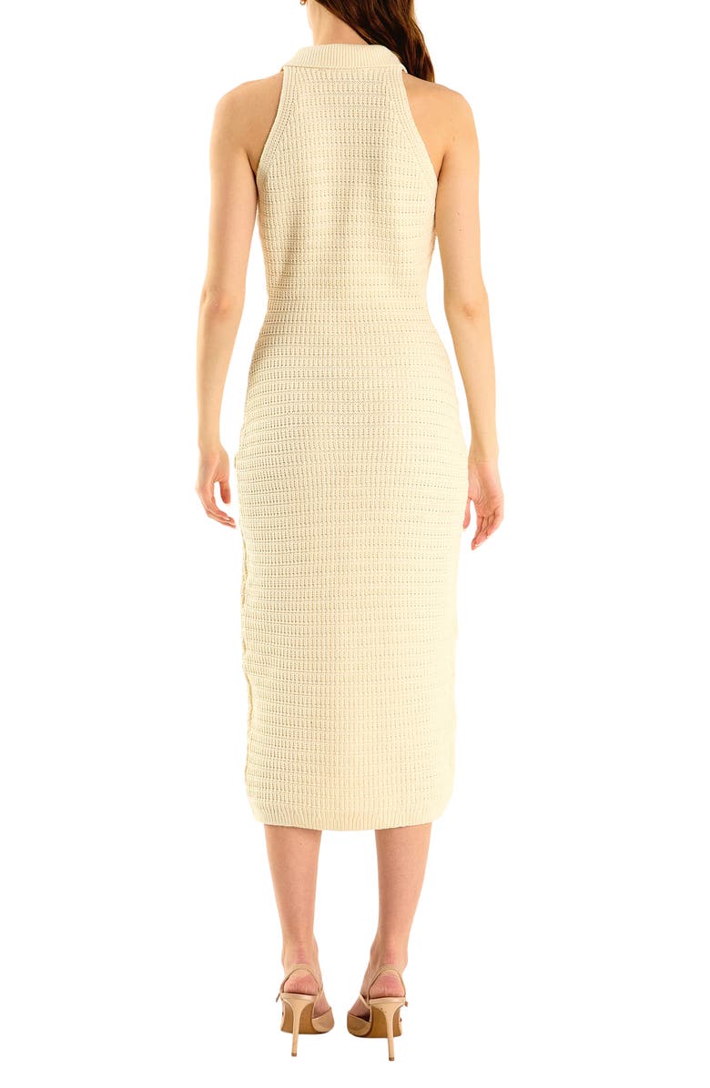 Endless Rose Open Stitch Collared Midi Dress, Alternate, color, Ivory