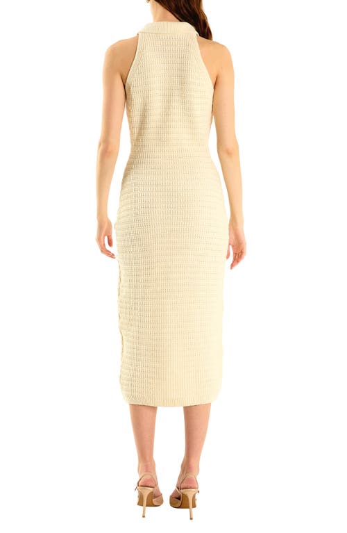ENDLESS ROSE ENDLESS ROSE OPEN STITCH COLLARED MIDI DRESS