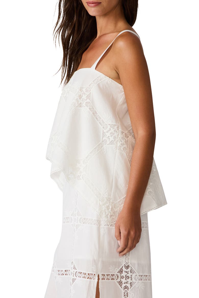 Ainslee Embroidered Detail High-Low Cotton Top, Alternate, color, ANTIQUE