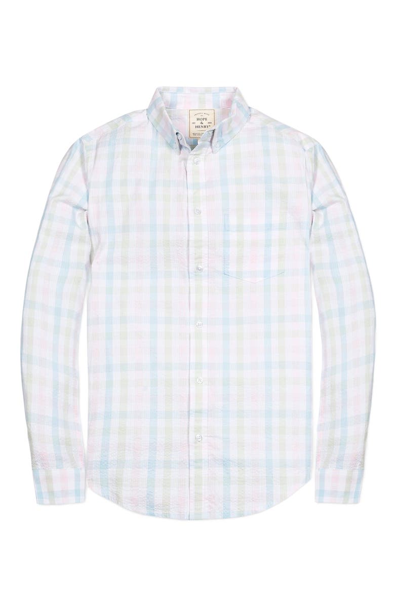 Hope & Henry Men's Organic Seersucker Shirt, Alternate, color, 