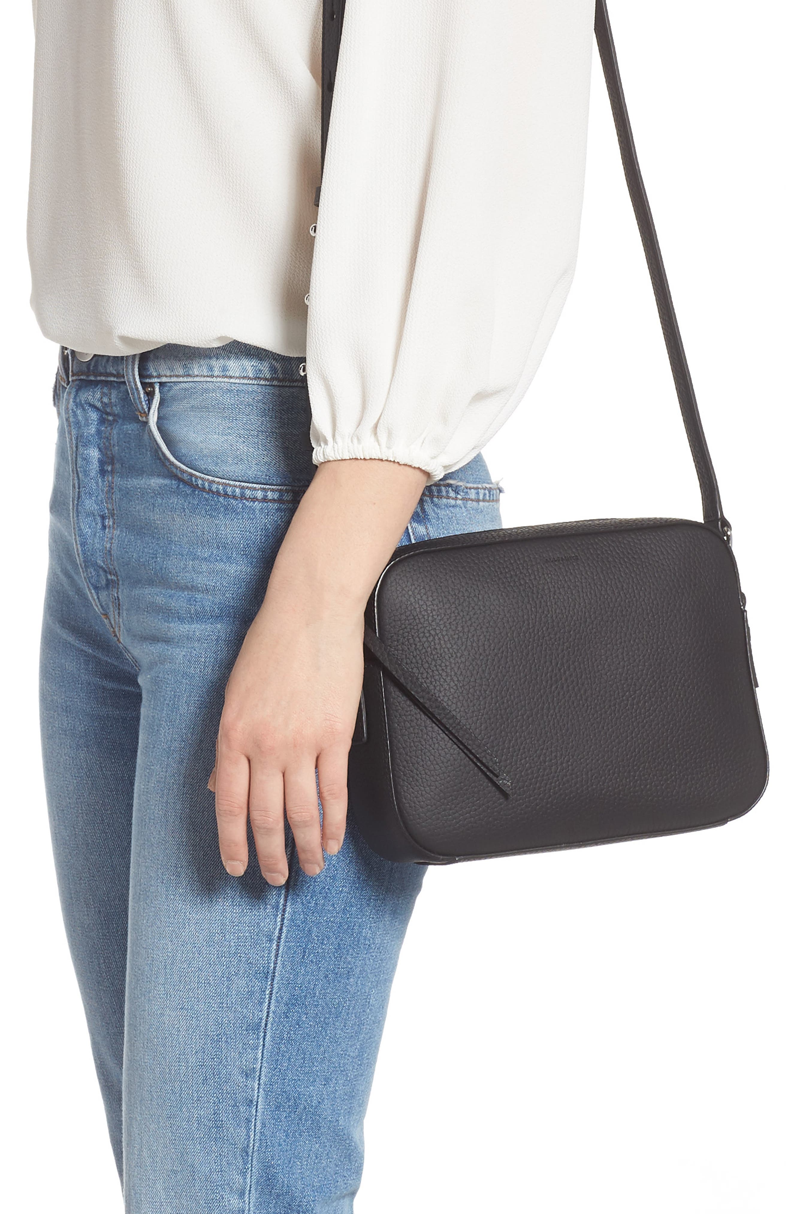 AllSaints Captain Lea Leather Crossbody Bag, Alternate, color, 