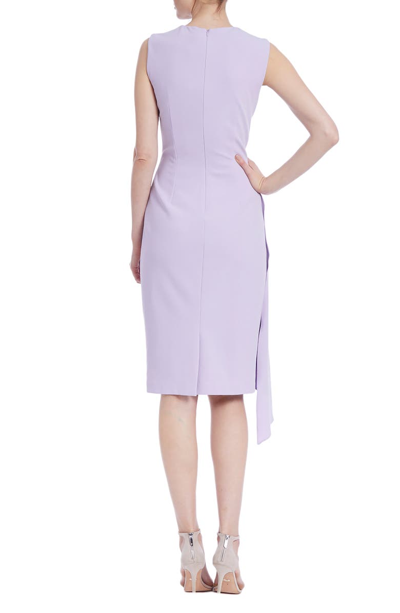 Badgley Mischka Collection Side Drape Sleeveless Sheath Dress, Alternate, color, 