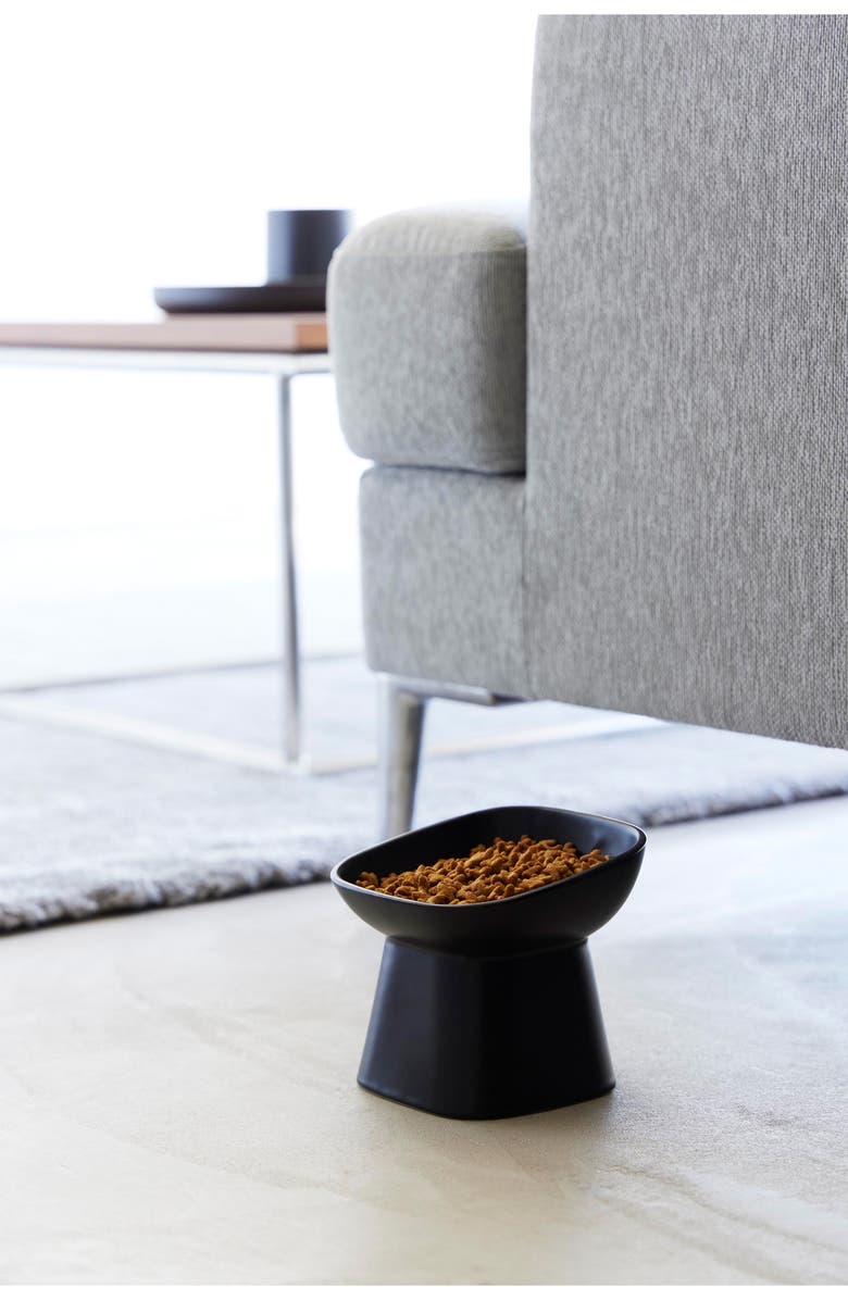Yamazaki Tilted Pet Food Bowl, Alternate, color, Black