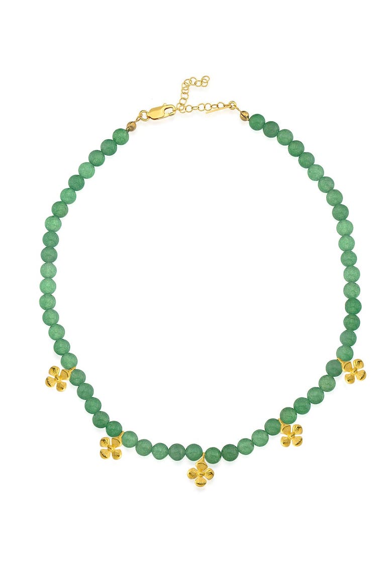 Bambi Floral Necklace, Main, color, Algae Green