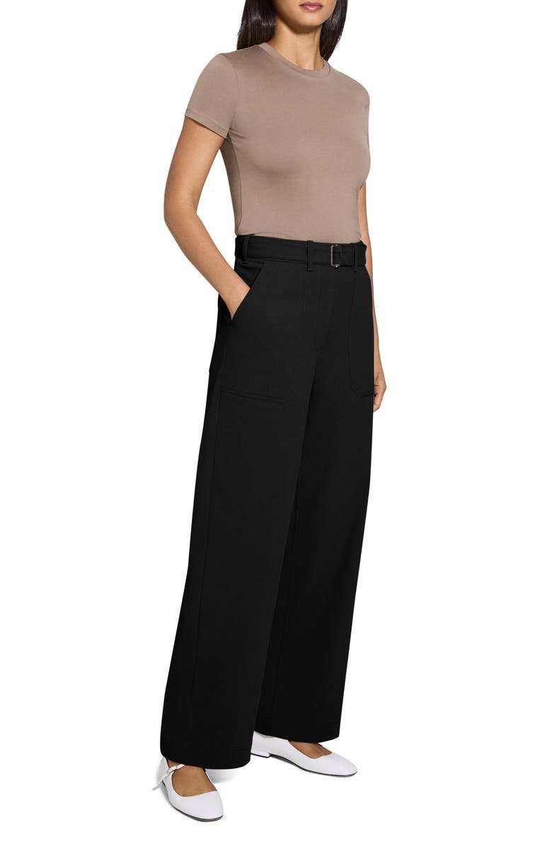 Theory Cotton Blend Utility Pants, Alternate, color, Black