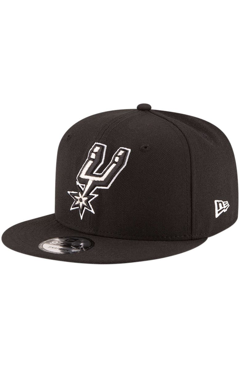 New Era Men's New Era Black San Antonio Spurs Official Team Color 9FIFTY Snapback Hat, Main, color, 