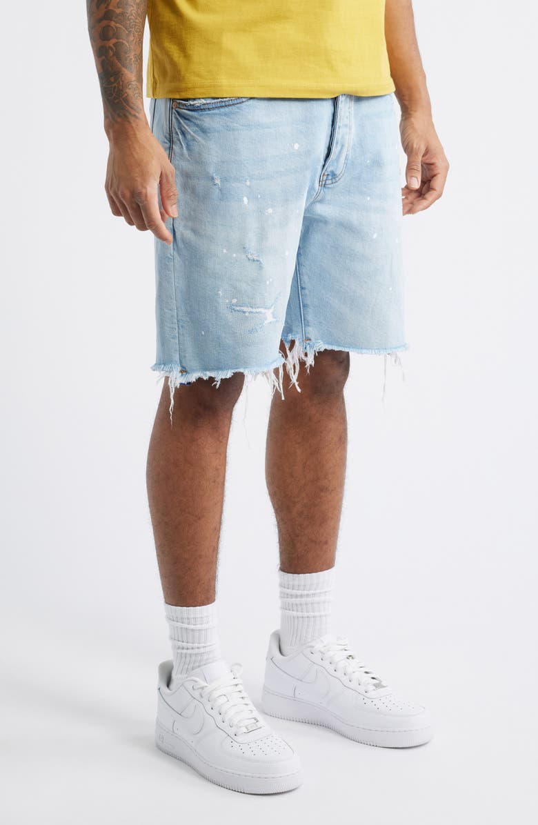 Billionaire Boys Club BB Cadet Distressed Denim Shorts, Alternate, color, Lagoon