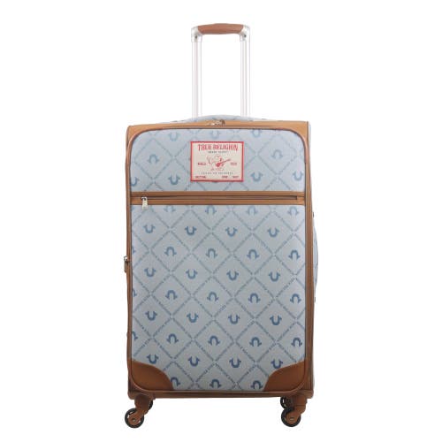 TRUE RELIGION TRUE RELIGION SOFT SIDED 31" EXPANDABLE, SPINNER LUGGAGE WIITH IONIC LOGO MONOGRAM AND BUDDHA PATCH
