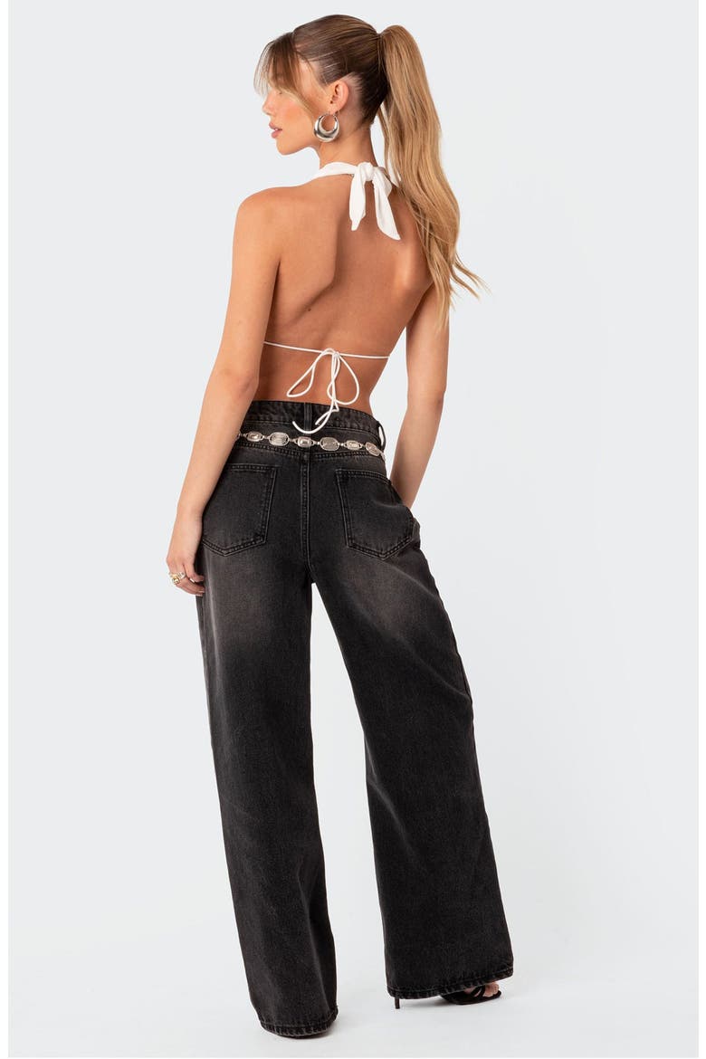Open Back Crop Top, Alternate, color, WHITE