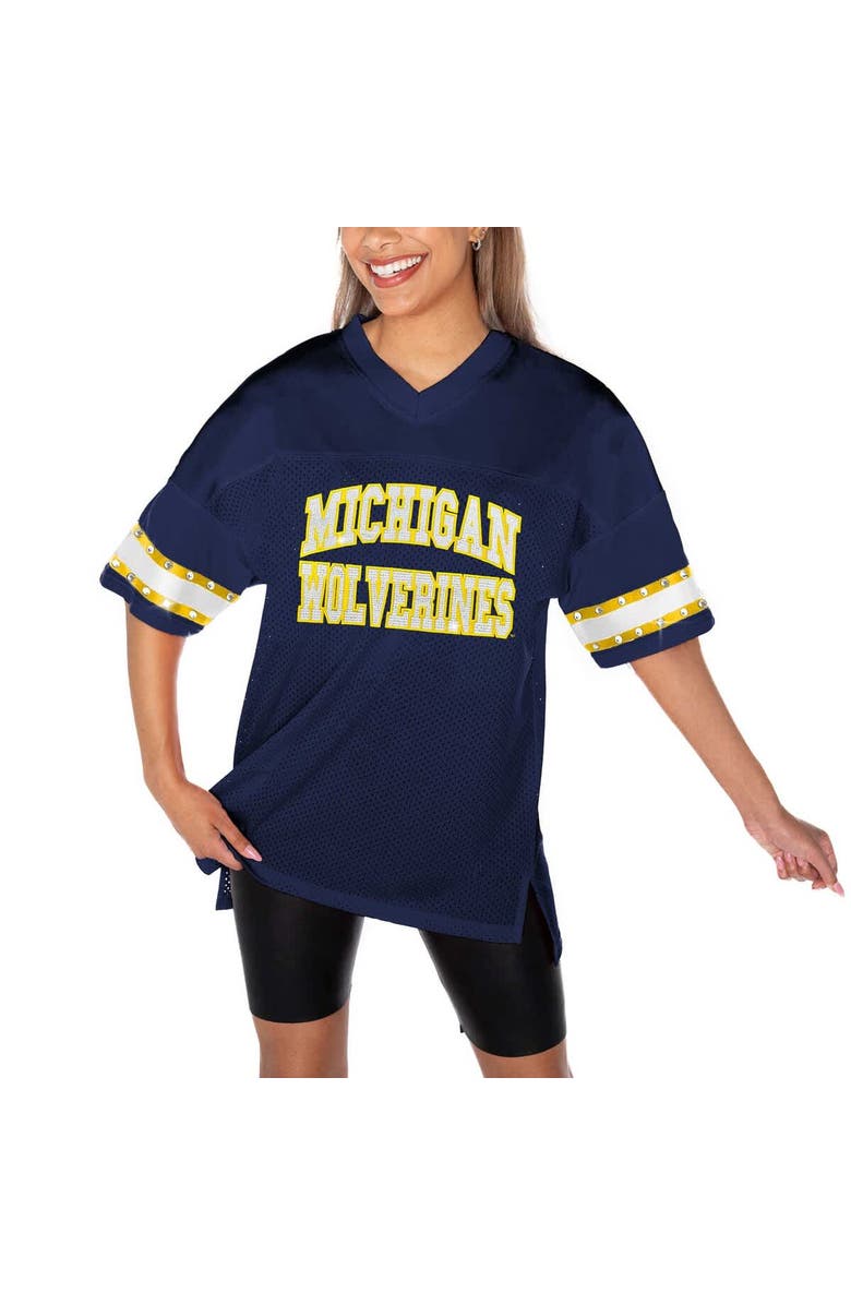 GAMEDAY COUTURE Women's Gameday Couture Navy Michigan Wolverines Until Kickoff Rhinestone Fashion T-Shirt, Alternate, color, Navy