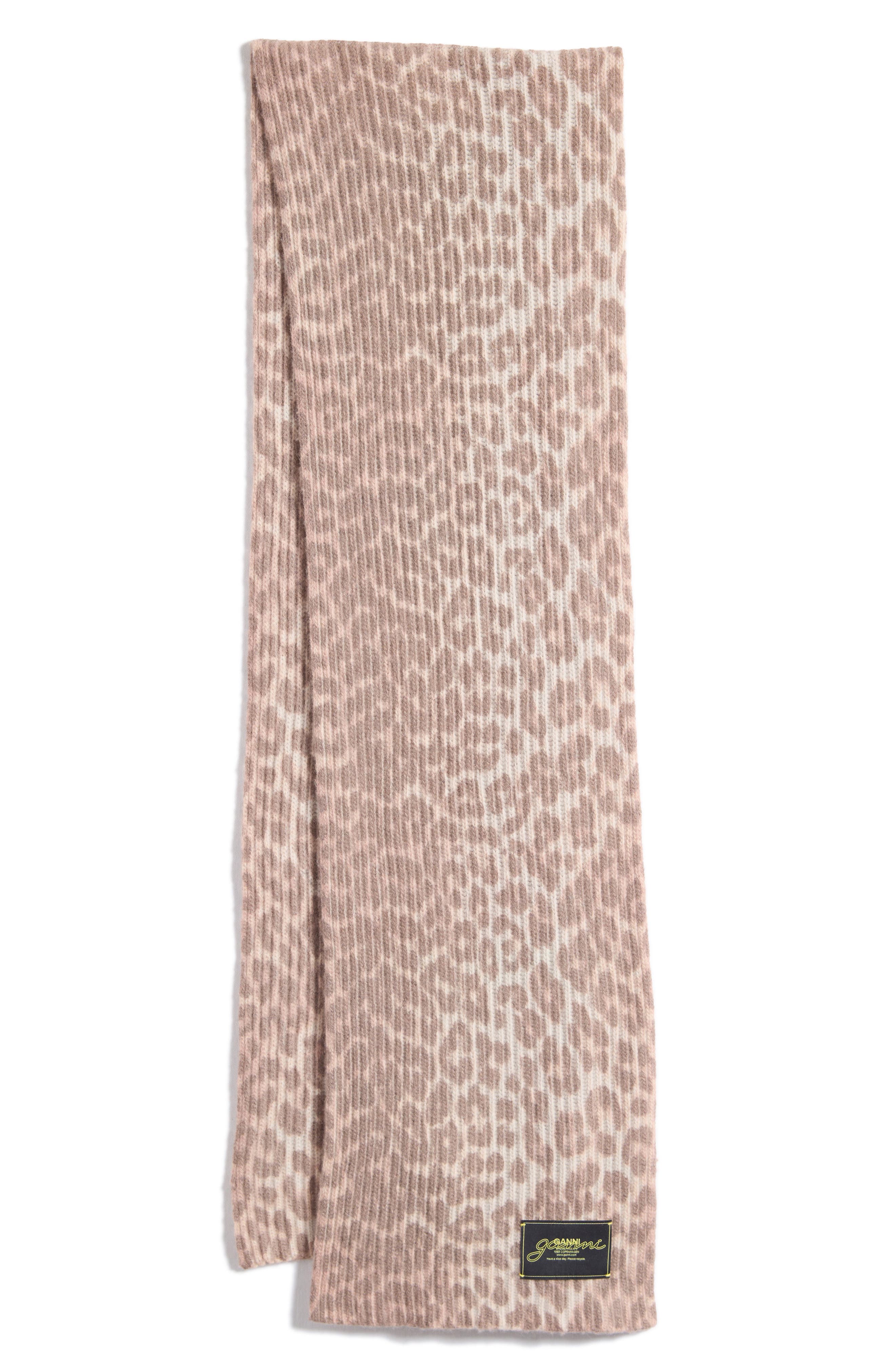 Leopard Wool Blend Knit Scarf (Women) | Nordstrom