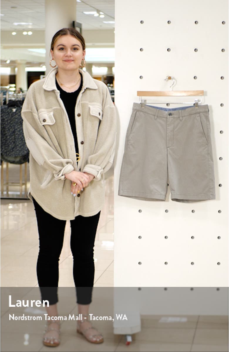 Men's Lakewashed Stretch Khaki Shorts, sales video thumbnail