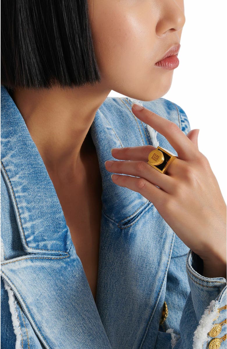 Balmain Brass Perfume Ring, Alternate, color, 