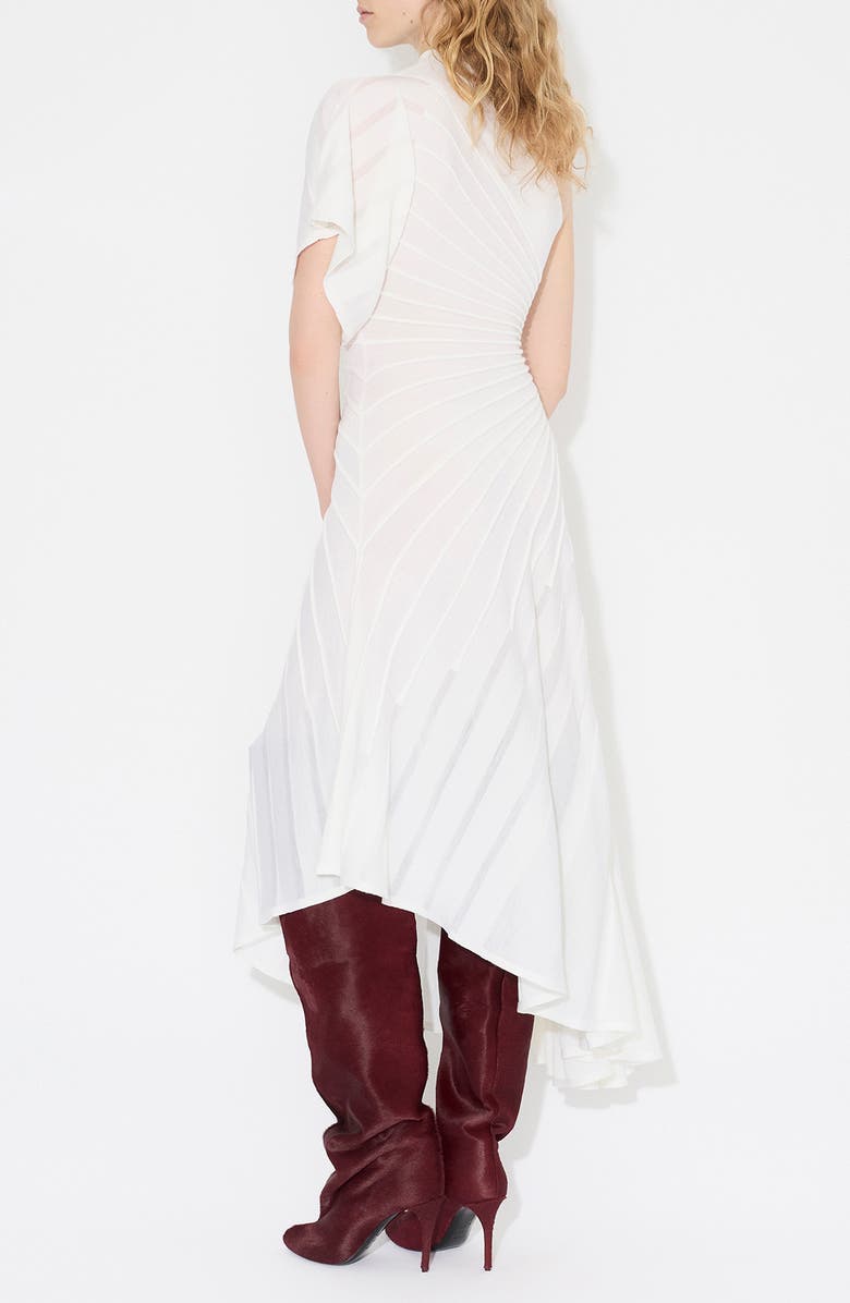 Alaïa Asymmetric Ray Dress, Alternate, color, Blanc Naturel