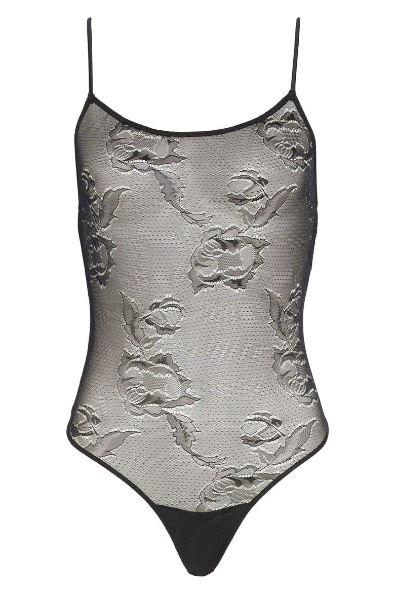 Sierra Thong Bodysuit, Alternate, color, BLACK