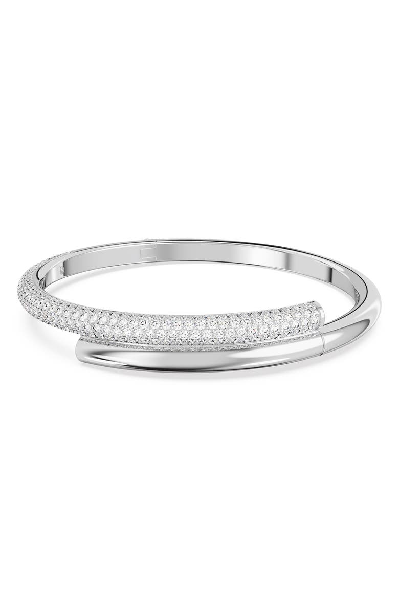 Swarovski Dextera Bangle, Main, color, Silver