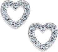 Mignonette Sterling Silver Heart Stud Earrings