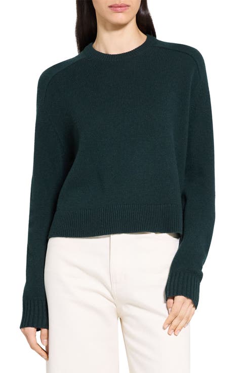 Cashmere Crewneck Crop Sweater