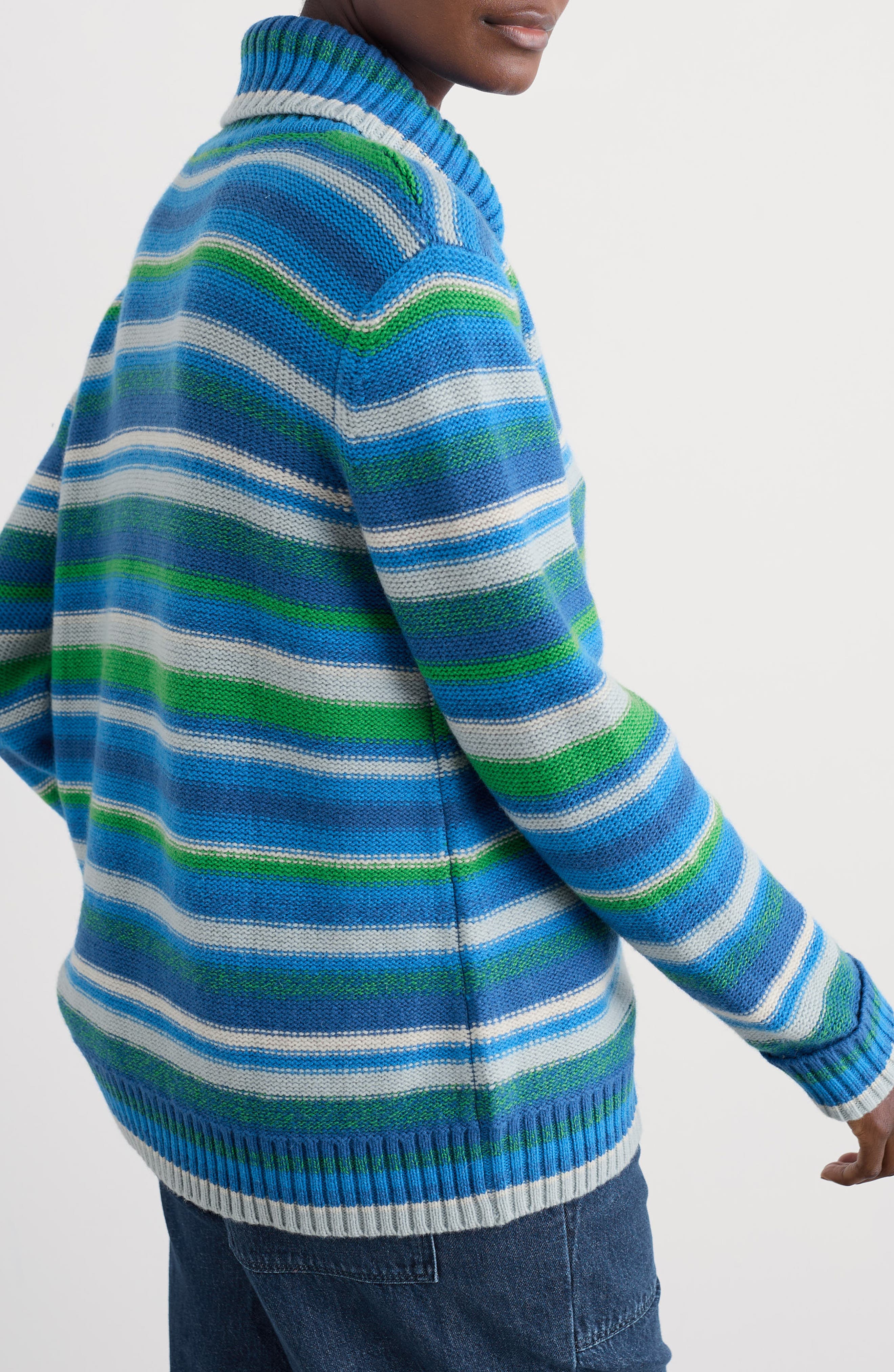 Braque Stripe Turtleneck Wool Blend Sweater - image 2