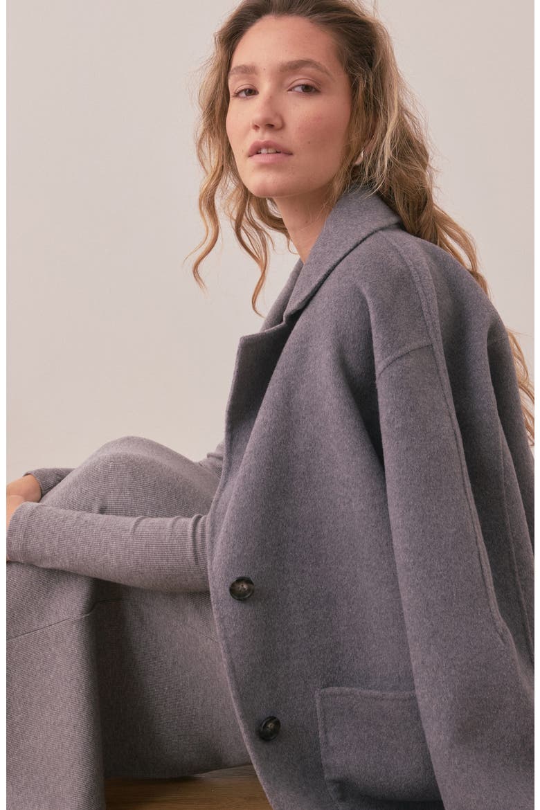 Colette Oversize Double Face Longline Coat, Alternate, color, GREY HEATHER