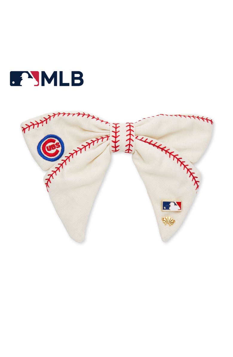 Lele Sadoughi MLB Chicago Cubs Bow Barrette, Main, color, Ivory 100